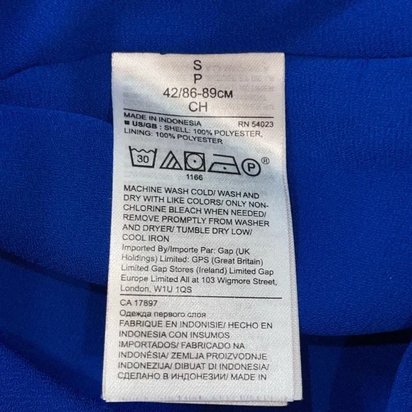 Banana Republic Brilliant Blue Long Bell Sleeve Blouse Size Small - Picture 5 of 5